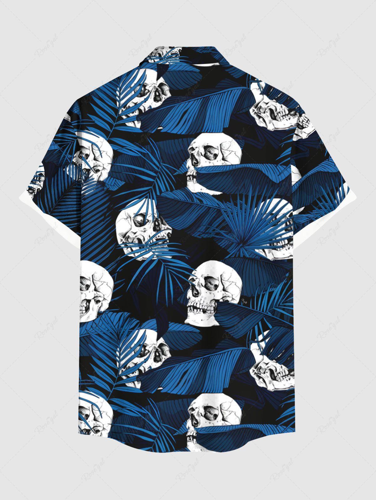 Skulls Tropical Leaf Print Hawaii Shirts Dog and Owner Matching Outfits