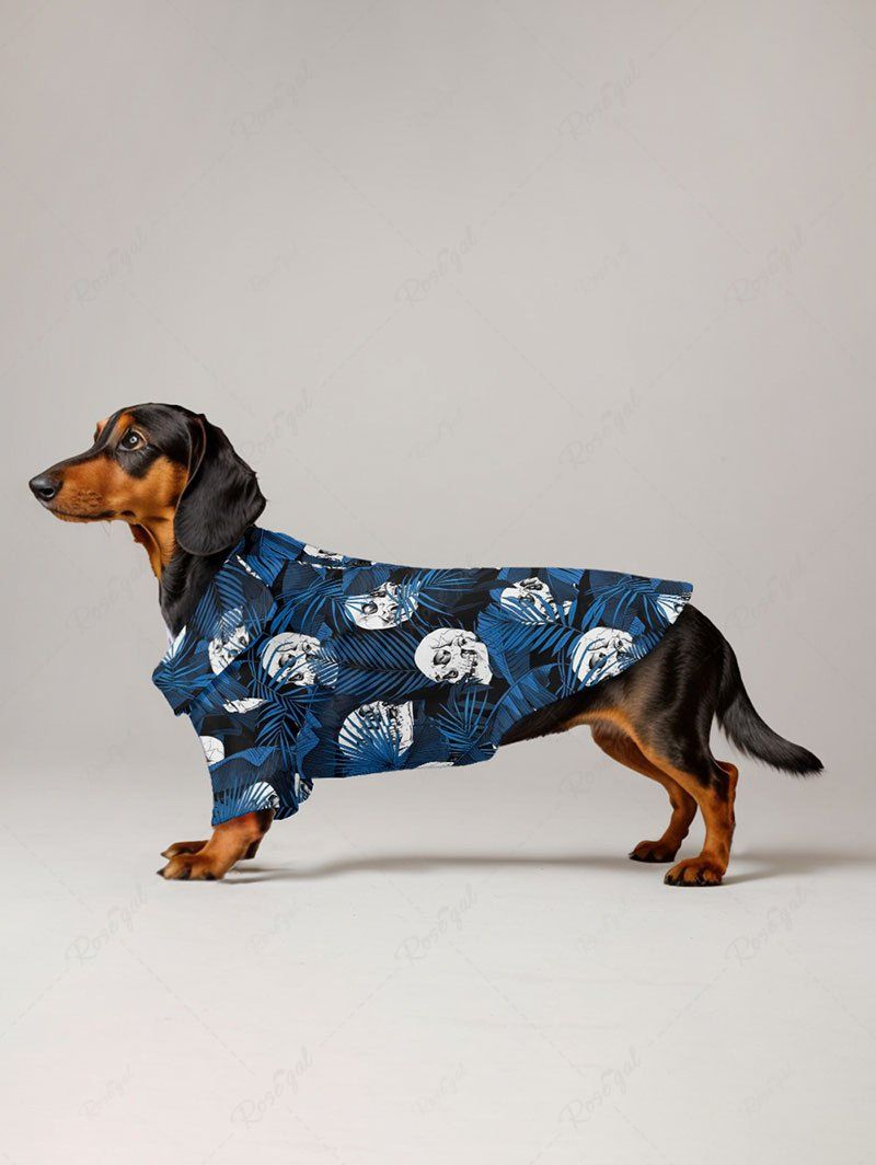 Pet's Skulls Tropical Leaf Printed Hawaii Shirt