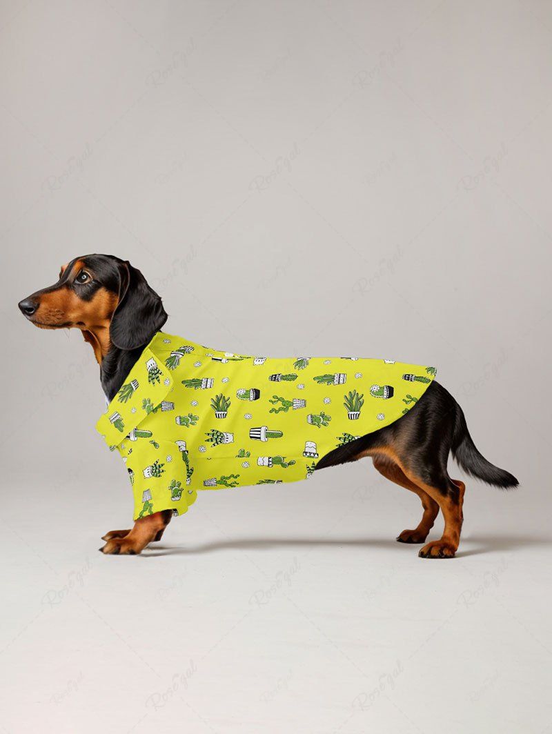 Pet's Cactus Potted Plants Flowers Printed Hawaii Shirt