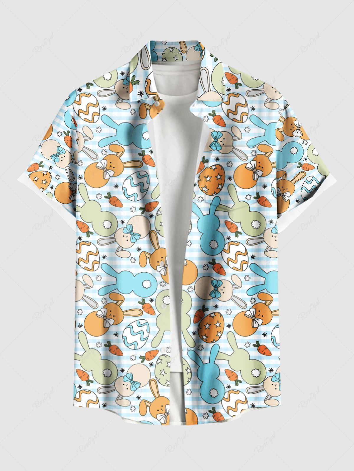Waves Bunny Carrot Easter Egg Print Shirt Pajama Dog And Owner Matching Outfits
