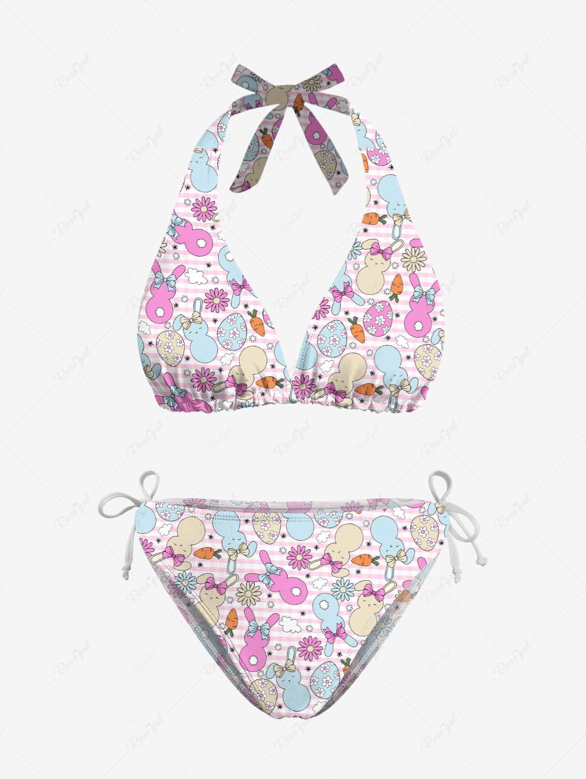 Easter Egg Rabbit Carrot Print Bikini Pajama Dog And Owner Matching Outfits