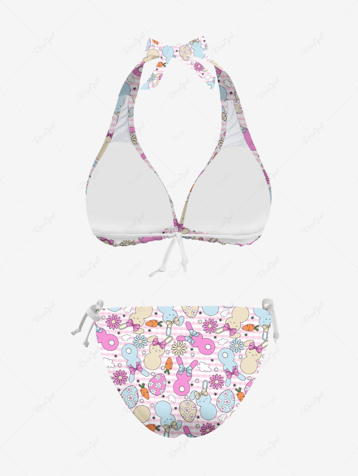 Easter Egg Rabbit Carrot Print Bikini Pajama Dog And Owner Matching Outfits