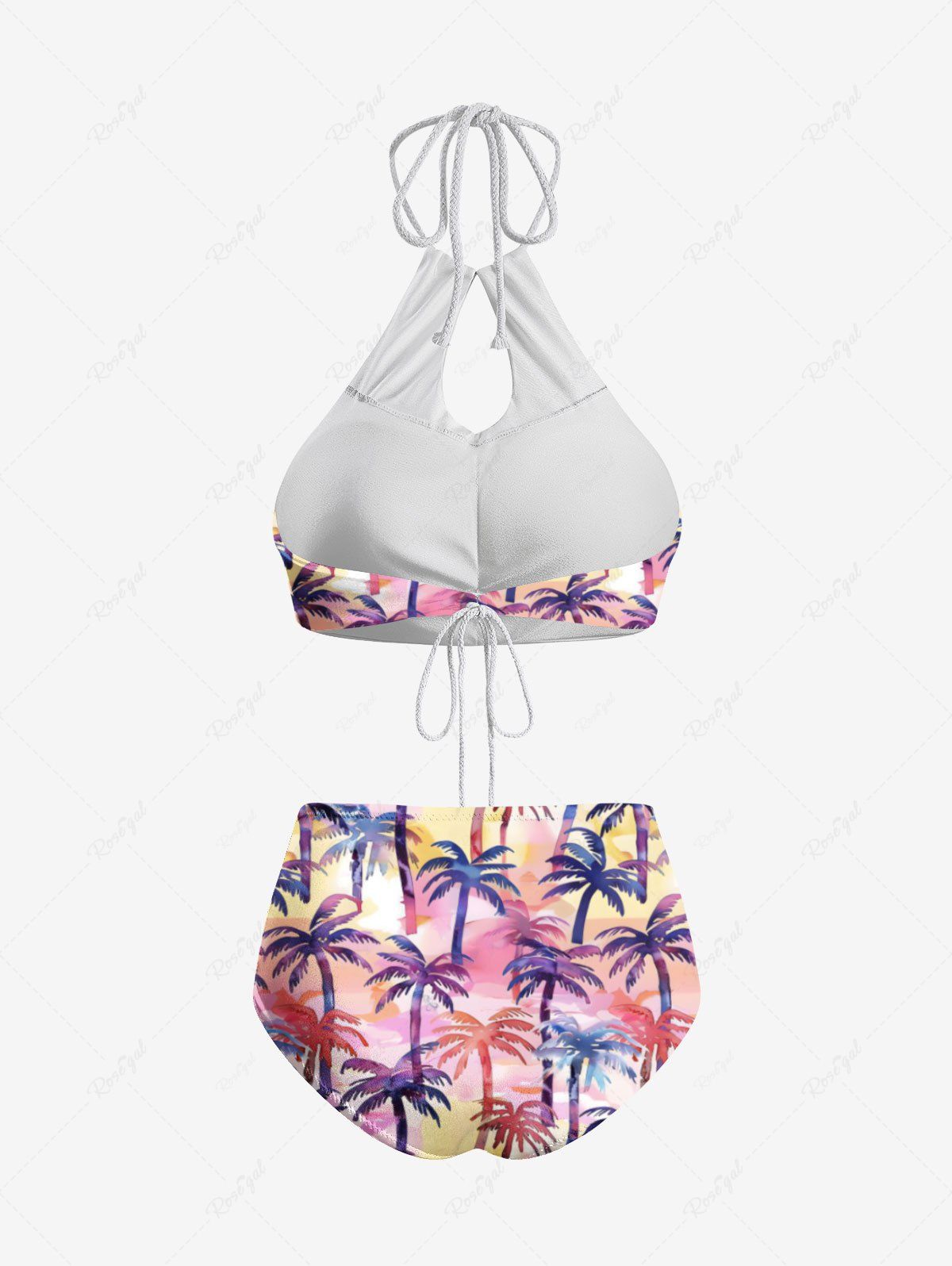 Ombre Coconut Tree Print Hawaii Bikini Shirt Dog And Owner Matching Outfits