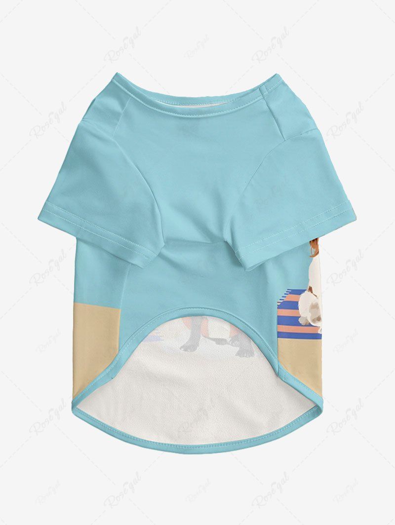 Pet's Cute Dog Swimming Ring Floral Printed Hawaii T-shirt