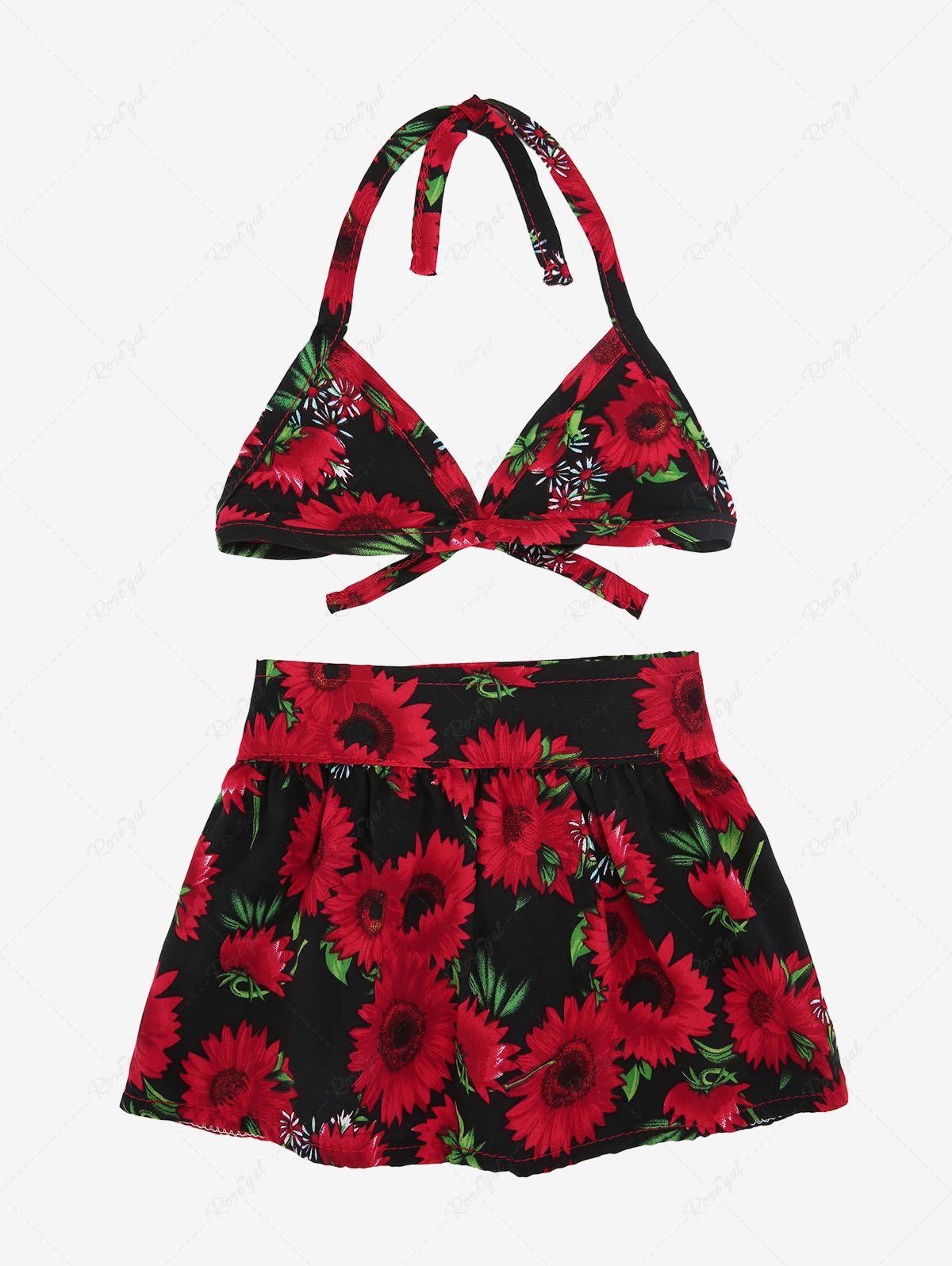 Daisy Flower Printed Hawaii Bikini Set Beach Cover Up Dog And Owner Matching Outfits