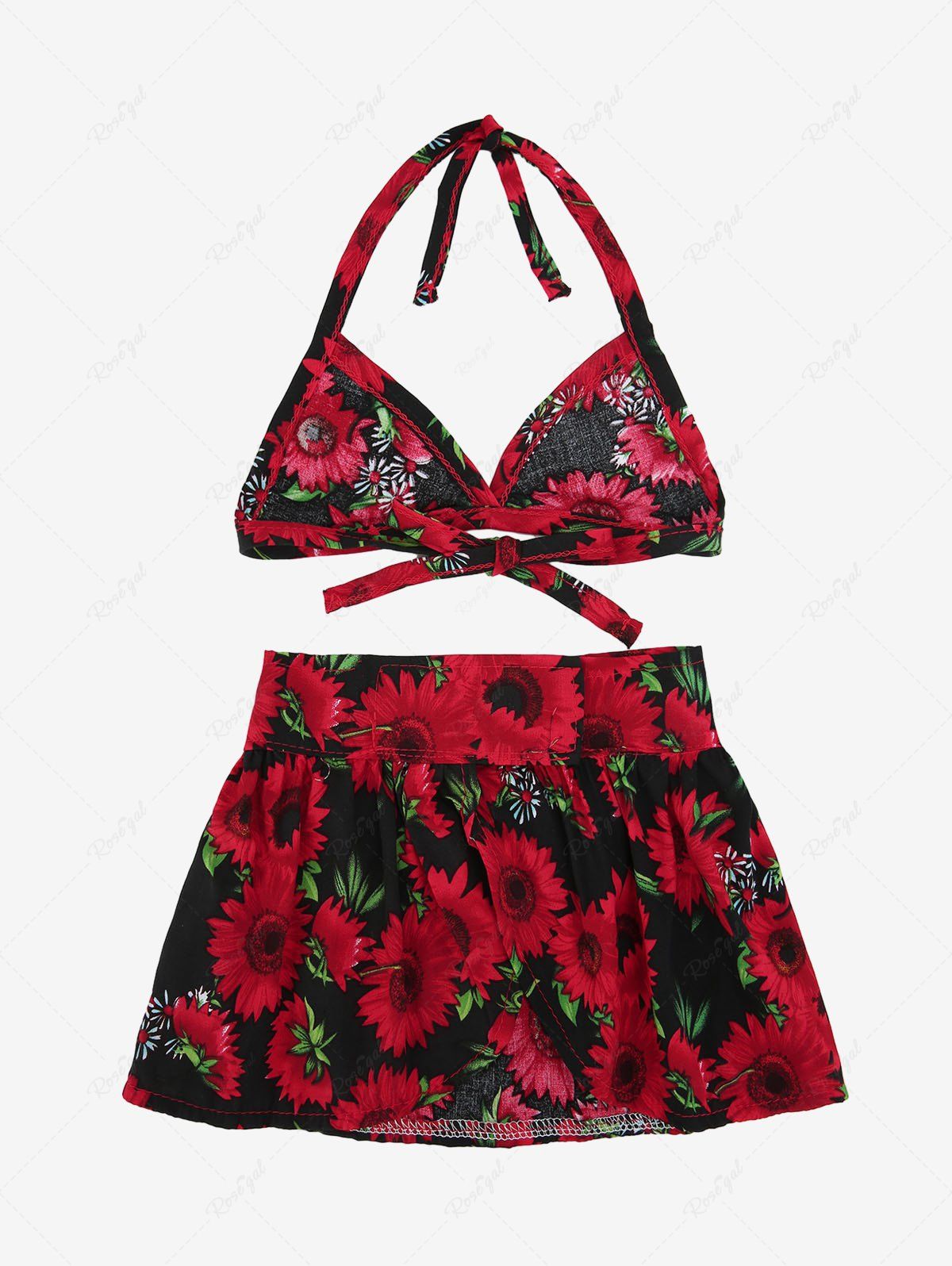 Daisy Flower Printed Hawaii Bikini Set Beach Cover Up Dog And Owner Matching Outfits
