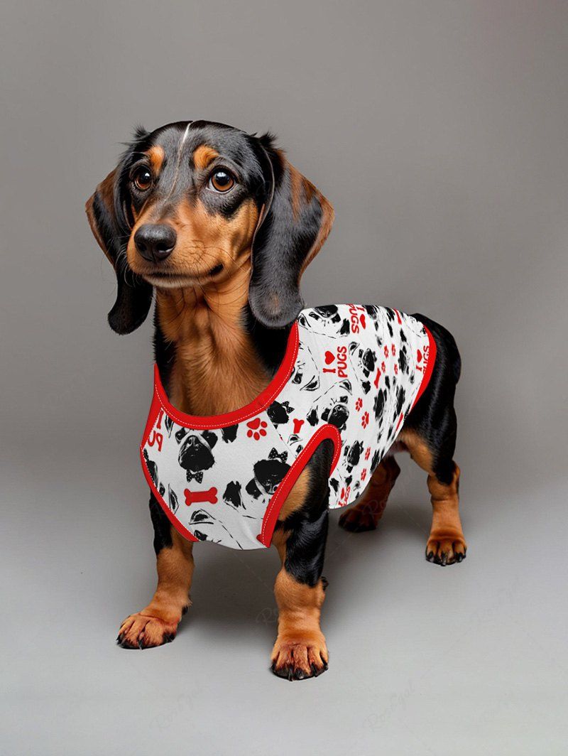 Dogs Heart Letters Print Tank Top And Shirts Dog and Owner Matching Outfits
