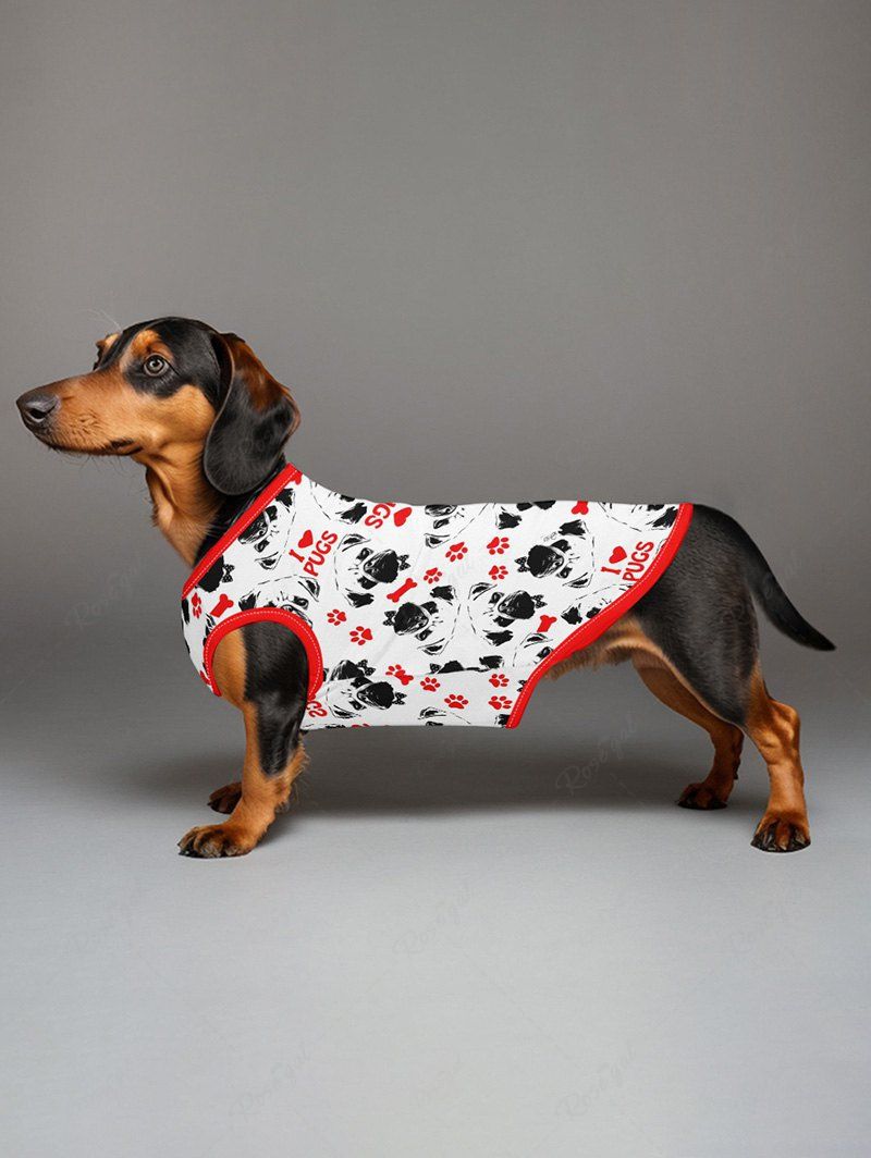 Dogs Heart Letters Print Tank Top And Shirts Dog and Owner Matching Outfits