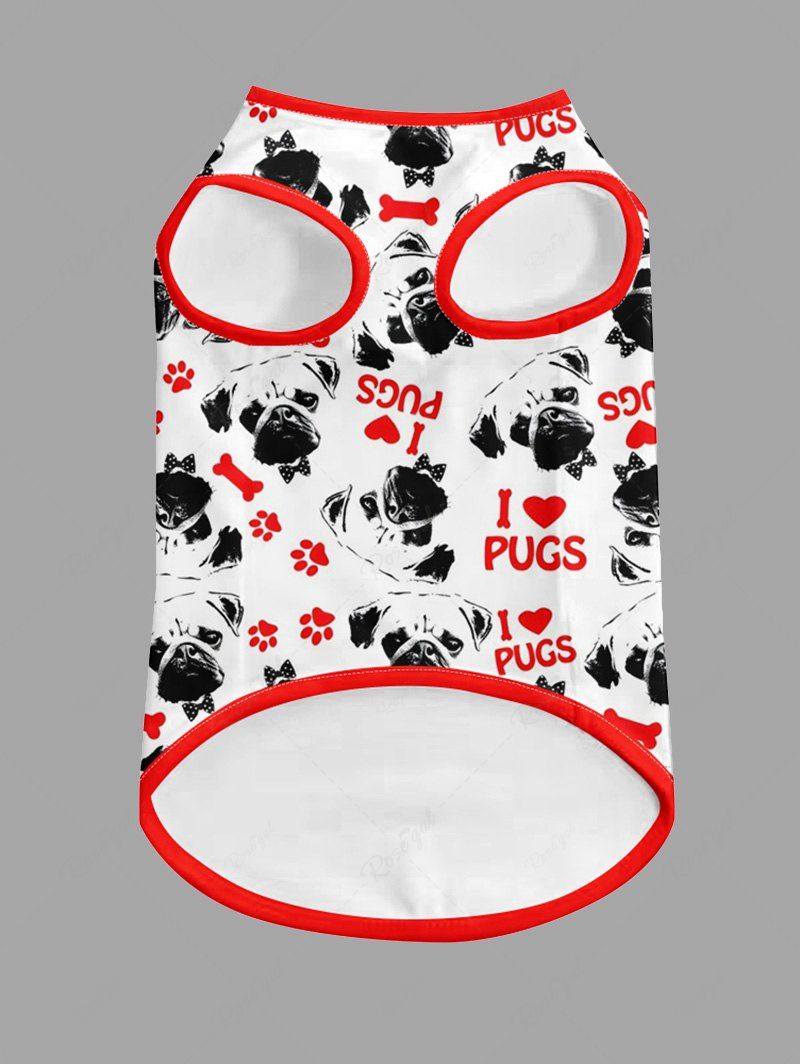 Pet's Dogs Heart Letters Printed Tank Top