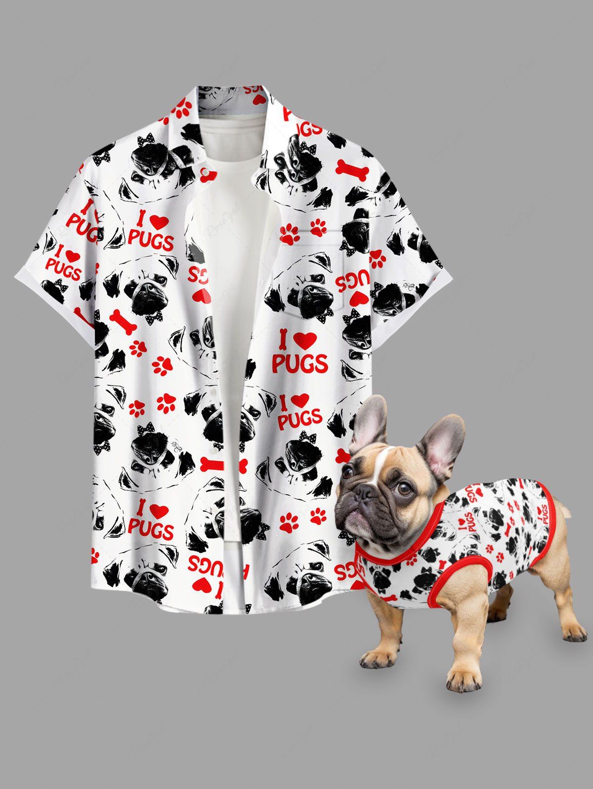 Dogs Heart Letters Print Tank Top And Shirts Dog and Owner Matching Outfits