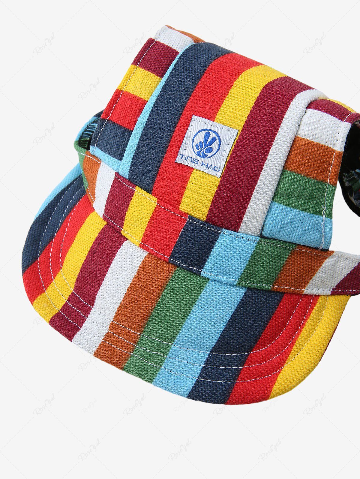 Pet's Rainbow Stripes Printed Hat