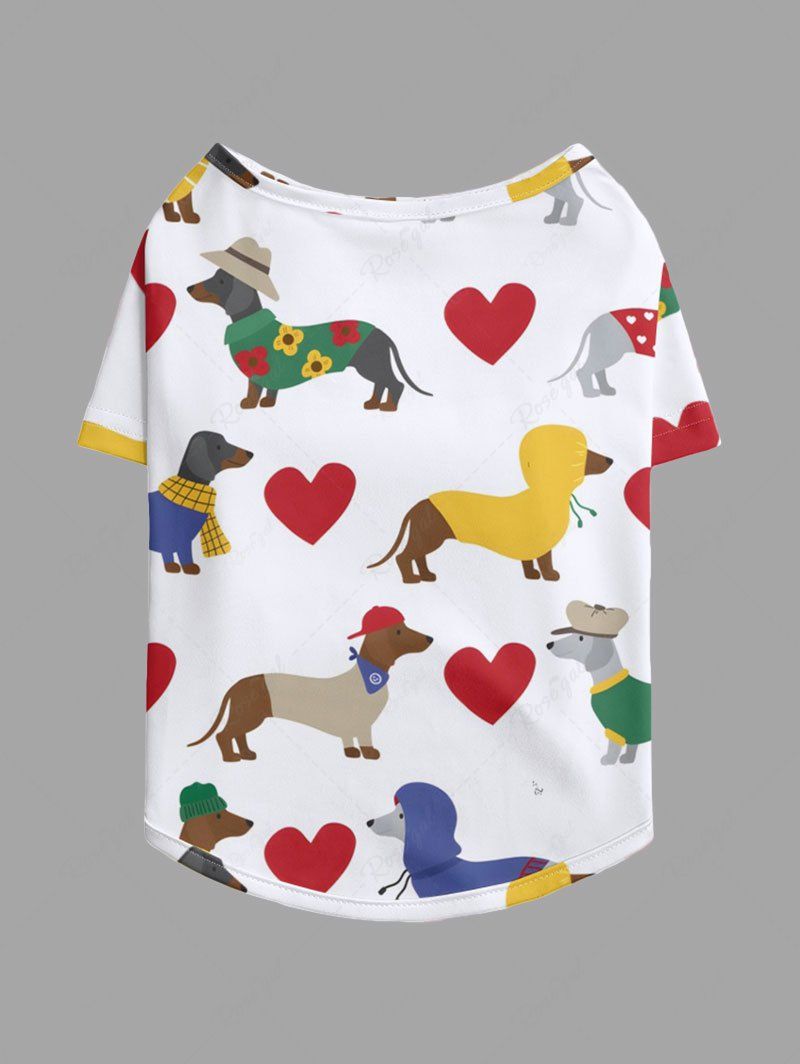 Pet's Dogs Heart Printed T-shirt