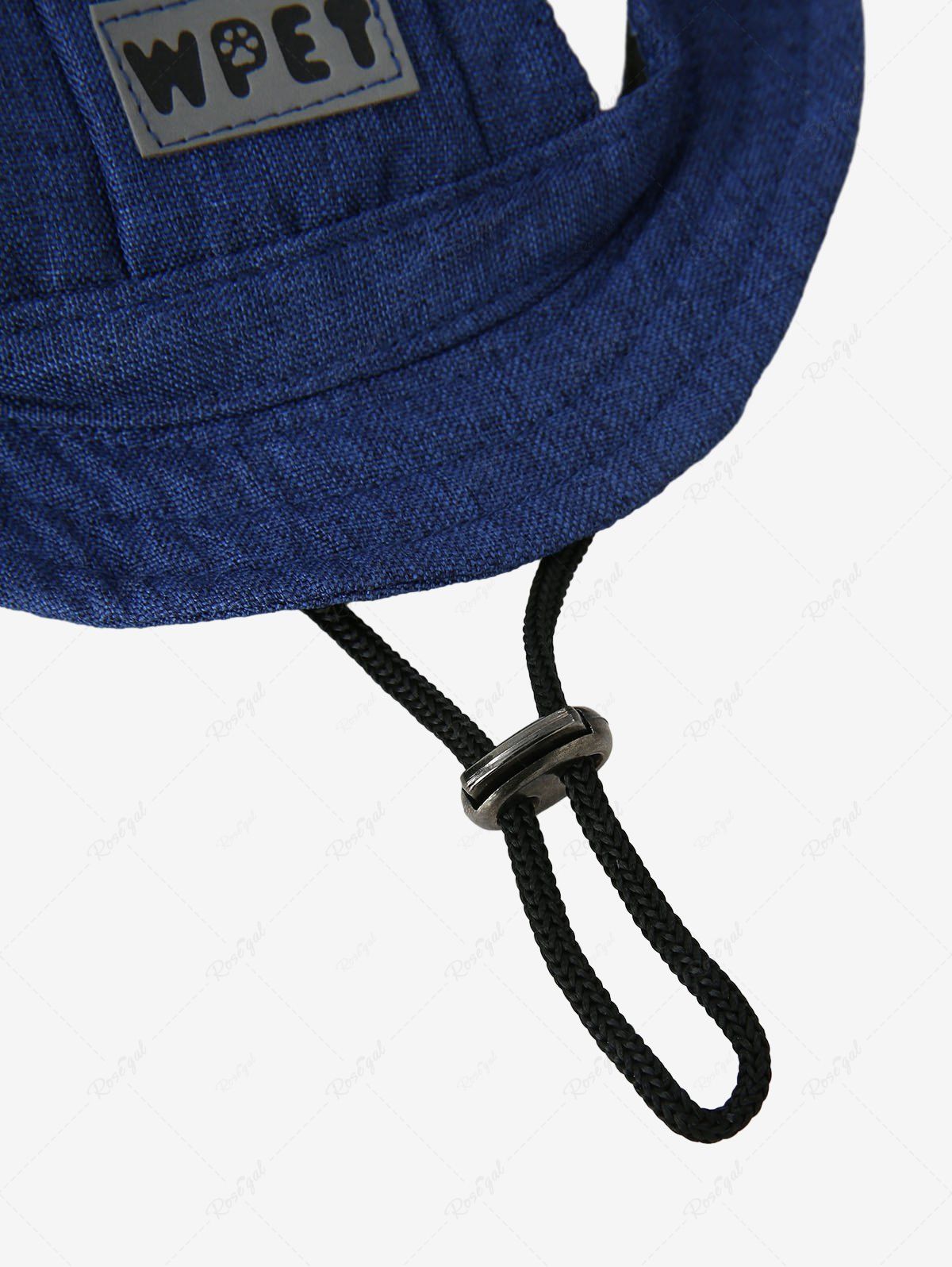 Pet's Denim Hollow Out Hat With Windproof Rope