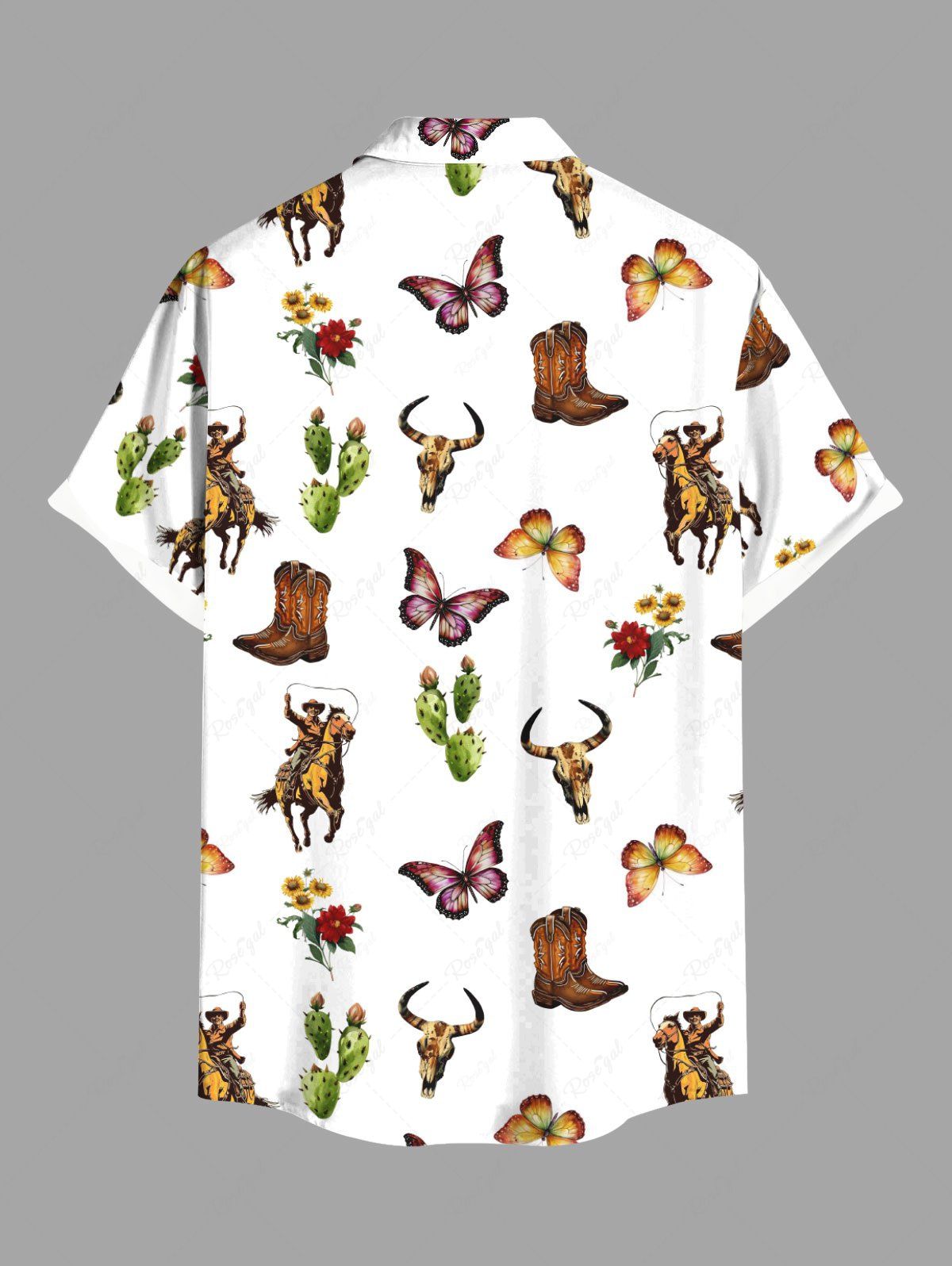 Horse Boots Cactus Flowers Butterfly Print Shirts Dog and Owner Matching Outfits