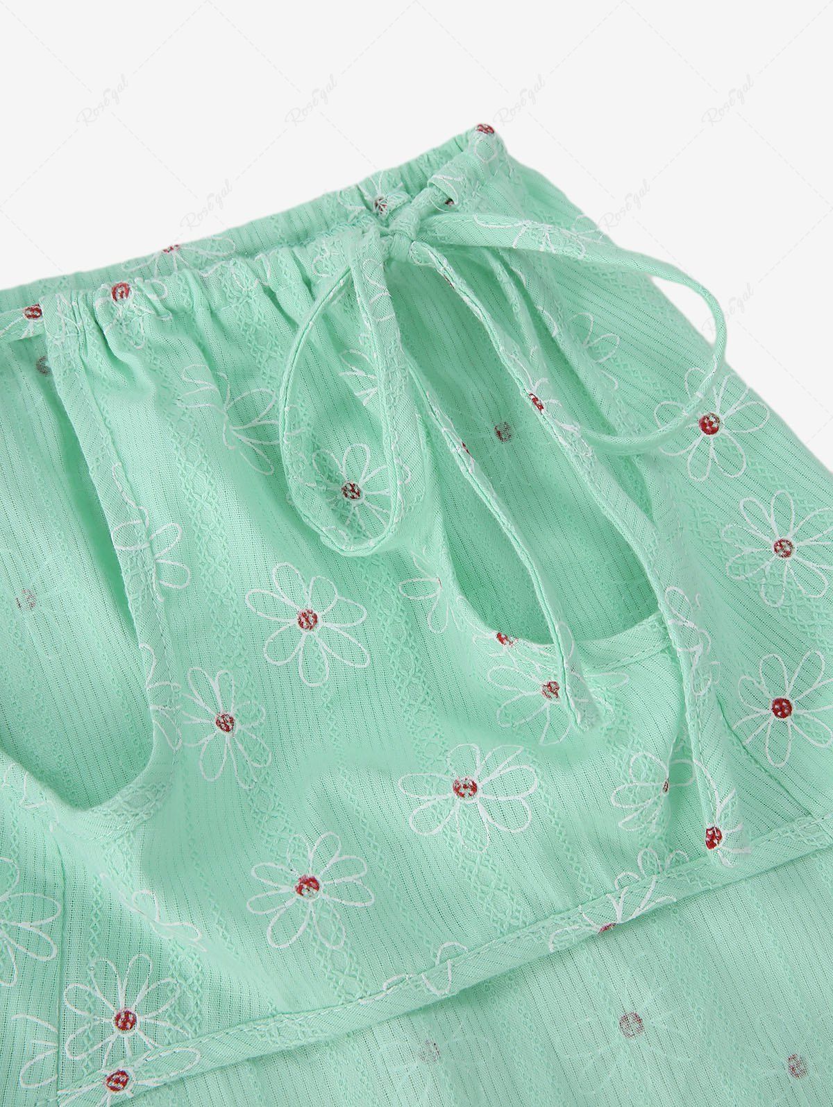 Pet's Daisy Flower Embroidered Textured Dress