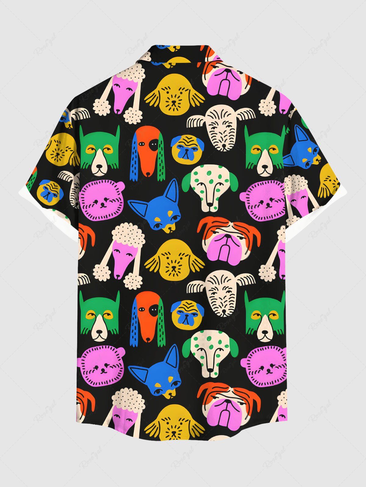 Colorful Puppy Print Shirt Dog And Owner Matching Outfits