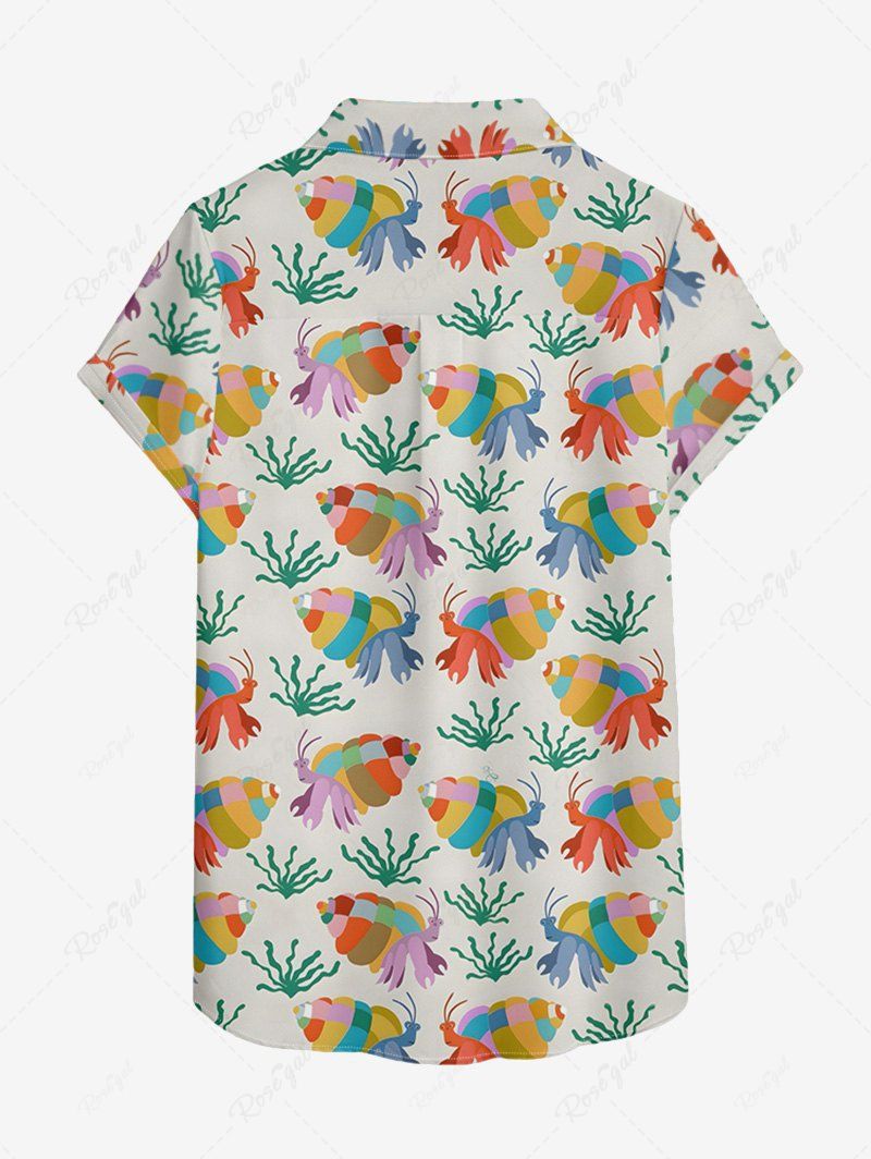 Colorful Crab Waterweed Printed Hawaii Shirt Dog And Owner Matching Outfits