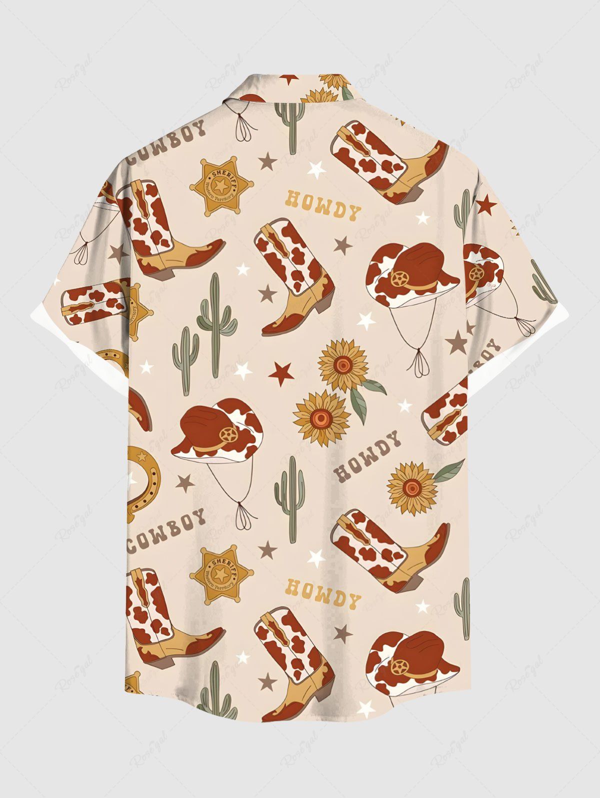 Cactus Hat Boots Floral Letters Print Hawaii Shirt Dog And Owner Matching Outfits