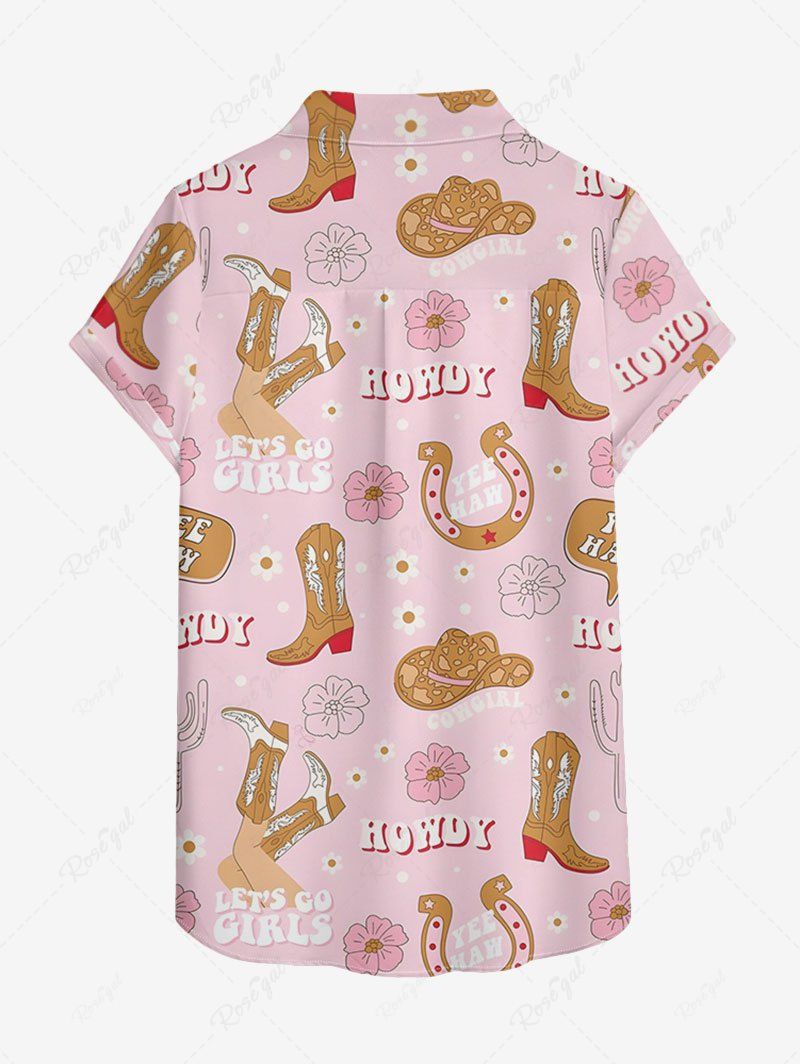 Cactus Hat Boots Floral Letters Print Hawaii Shirt Dog And Owner Matching Outfits
