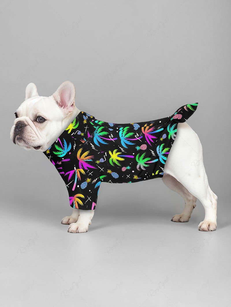 Pet's Colorful Coconut Tree Pineapple Printed Hawaii Shirt