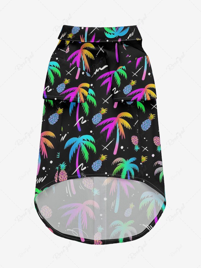 Pet's Colorful Coconut Tree Pineapple Printed Hawaii Shirt