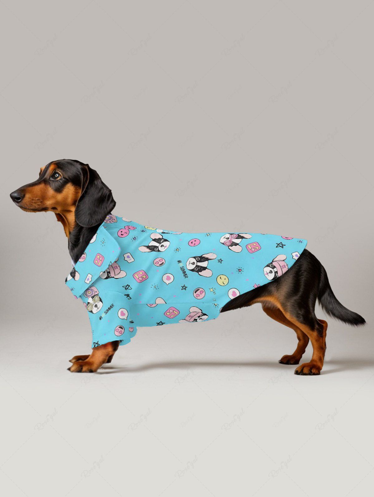 Smiley Face Cute Puppy Star Music Symbol Print Shirt Dog And Owner Matching Outfits