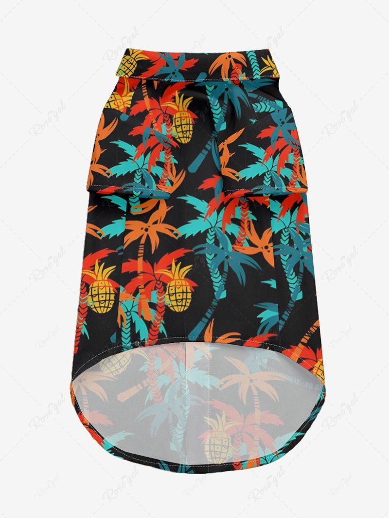 Pet's Colorful Coconut Tree Pineapple Printed Hawaii Shirt