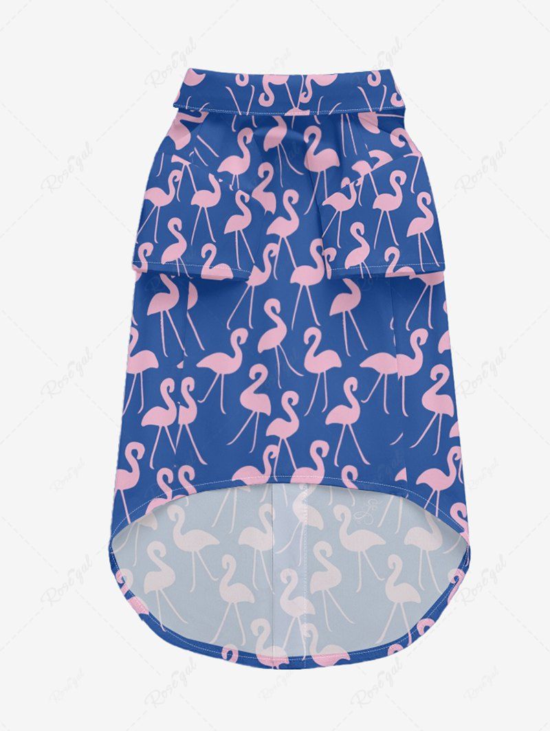 Pet's Flamingo Printed Hawaii Shirt