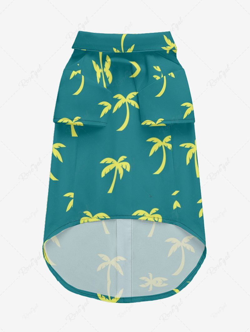 Pet's Coconut Tree Printed Hawaii Shirt