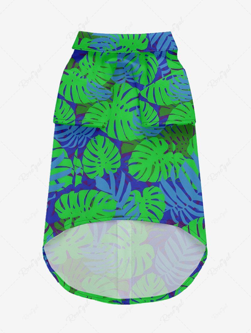 Pet's Tropical Leaf Printed Hawaii Shirt
