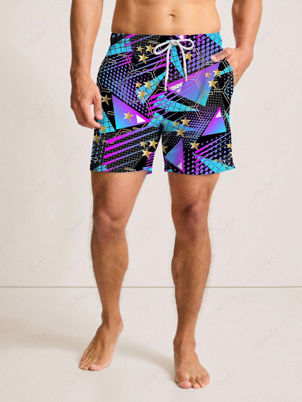 Stars Ombre Geometric Graphic Spotted Print Hawaii Shorts Shirt Dog And Owner Matching Outfits