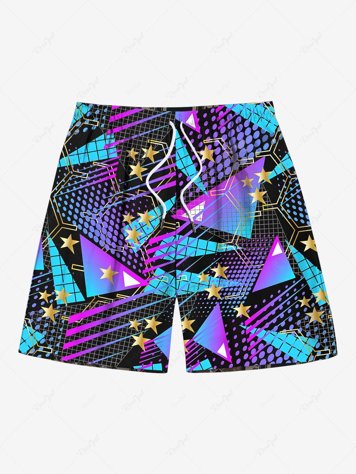 Stars Ombre Geometric Graphic Spotted Print Hawaii Shorts Shirt Dog And Owner Matching Outfits