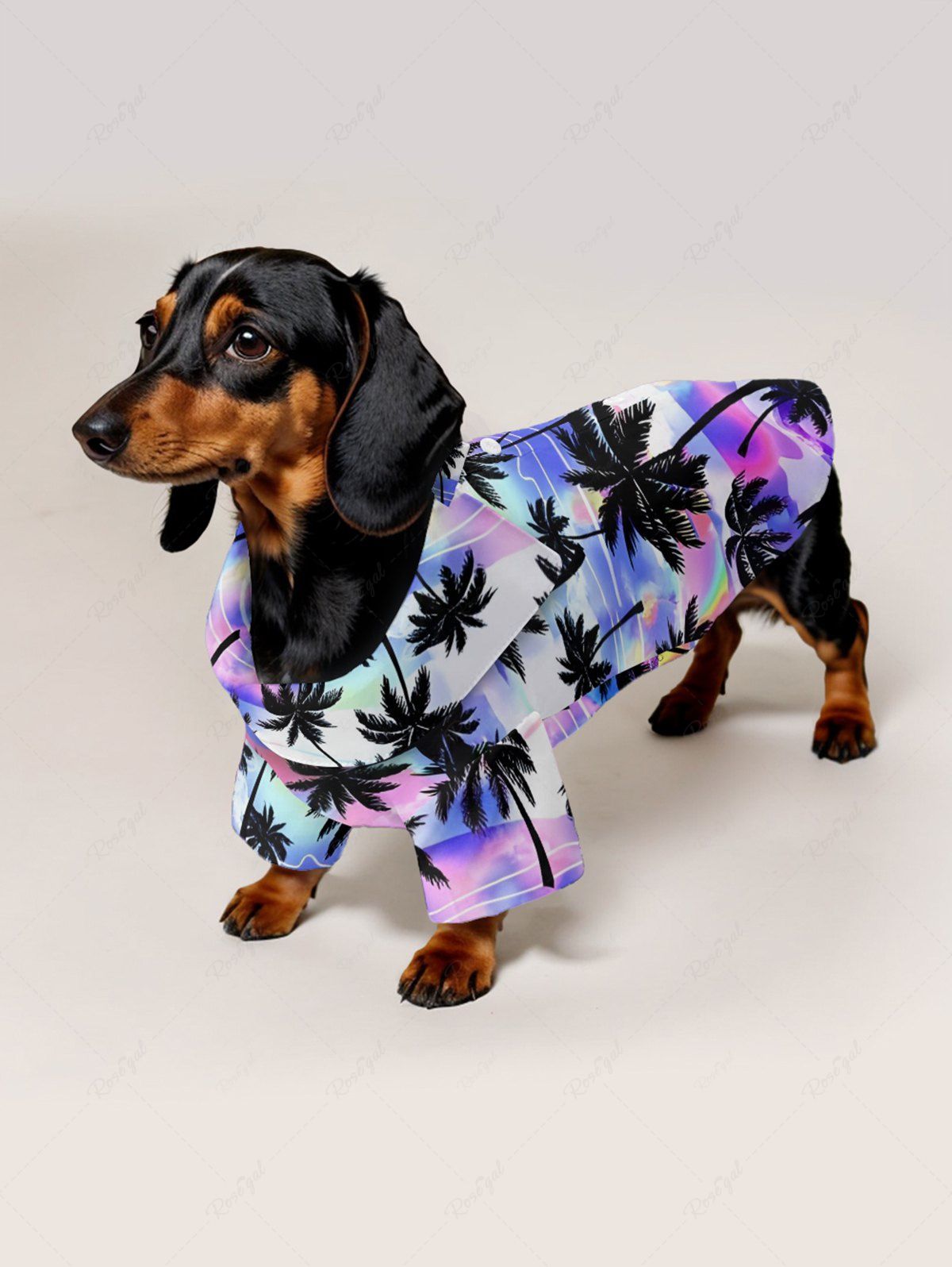 Coconut Tree Ombre Light Wave Curve Printed Hawaii Shorts Shirt Dog And Owner Matching Outfits