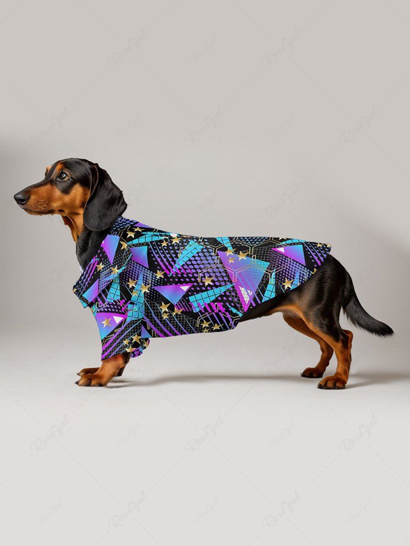 Stars Ombre Geometric Graphic Spotted Print Hawaii Shorts Shirt Dog And Owner Matching Outfits