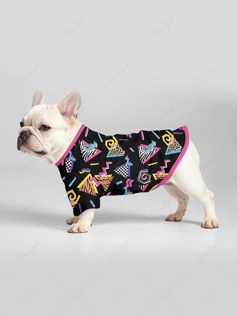 Pet's Triangle Leopard Plaid 80s Retro Printed T-shirt