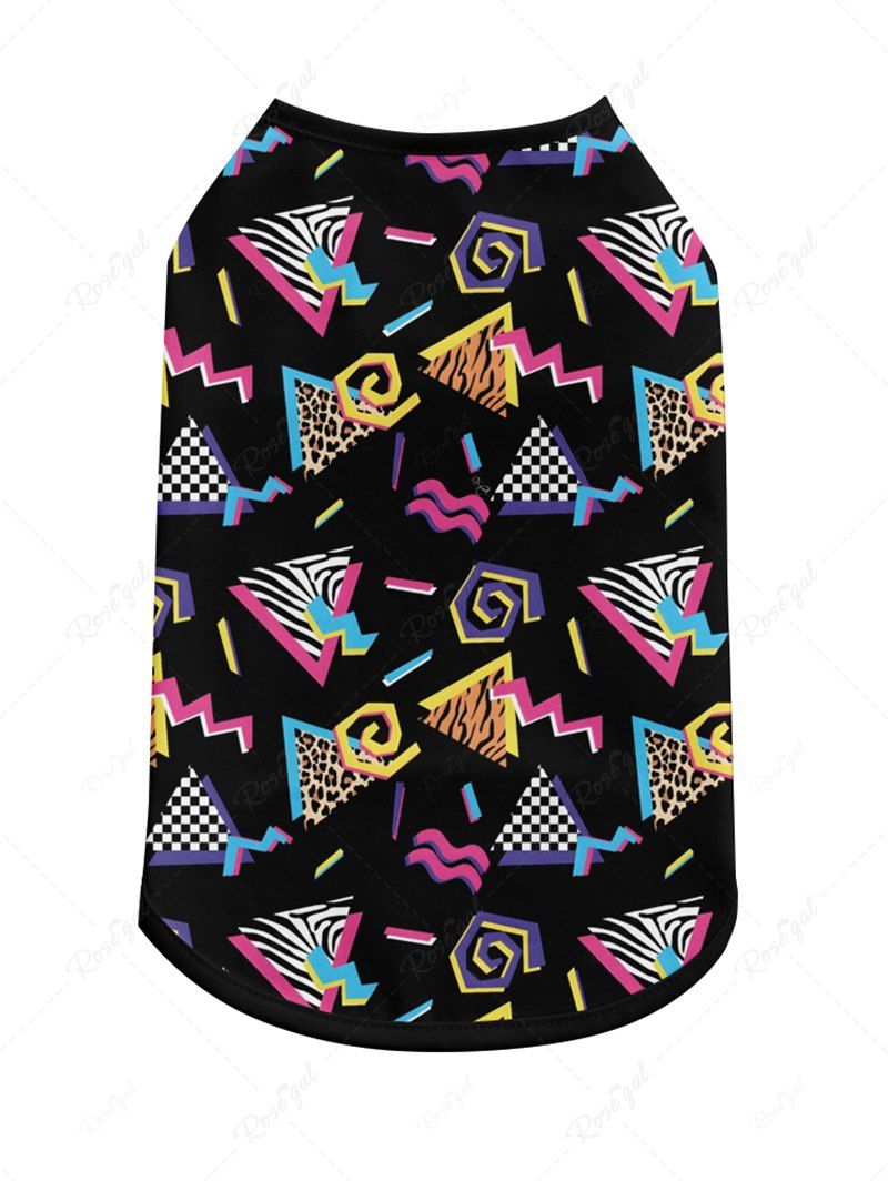 Pet's Triangle Leopard Plaid Printed Hawaii Tank Top