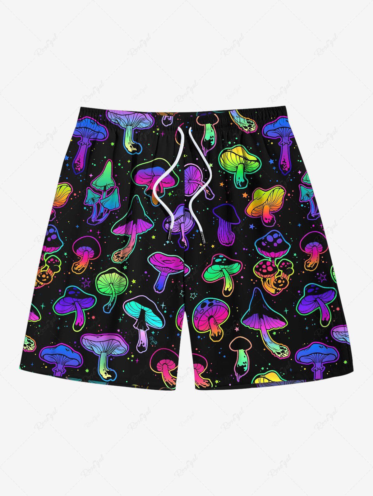Galaxy Colorful Mushroom Print Hawaii Shirt and Beach Shorts For Men Dog and Owner Matching Outfits