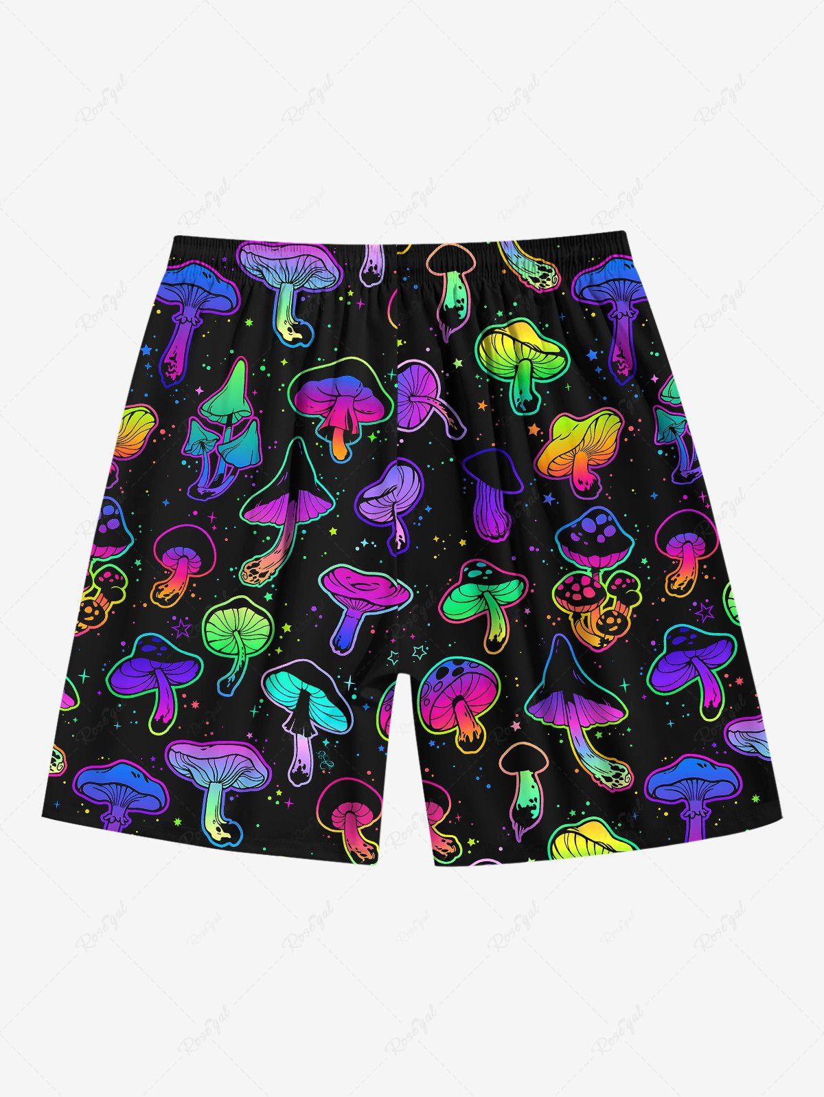 Galaxy Colorful Mushroom Print Hawaii Shirt and Beach Shorts For Men Dog and Owner Matching Outfits