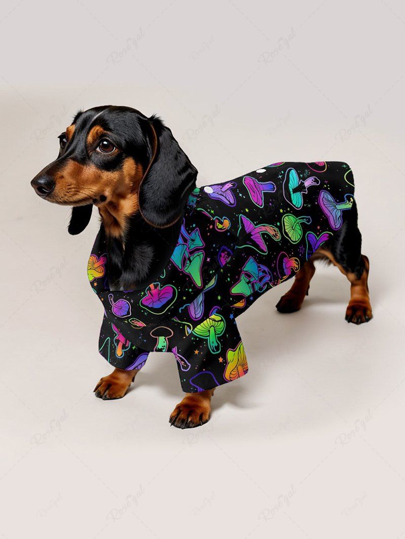 Galaxy Colorful Mushroom Print Hawaii Shirt and Beach Shorts For Men Dog and Owner Matching Outfits