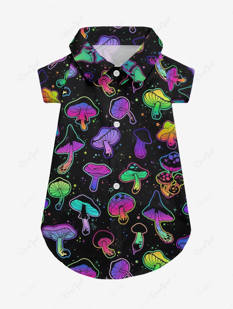Galaxy Colorful Mushroom Print Hawaii Shirt and Beach Shorts For Men Dog and Owner Matching Outfits