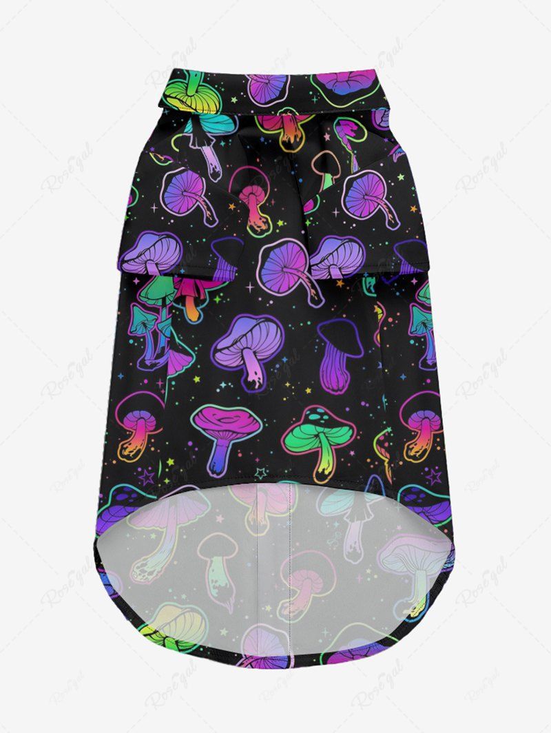 Galaxy Colorful Mushroom Print Hawaii Shirt and Beach Shorts For Men Dog and Owner Matching Outfits