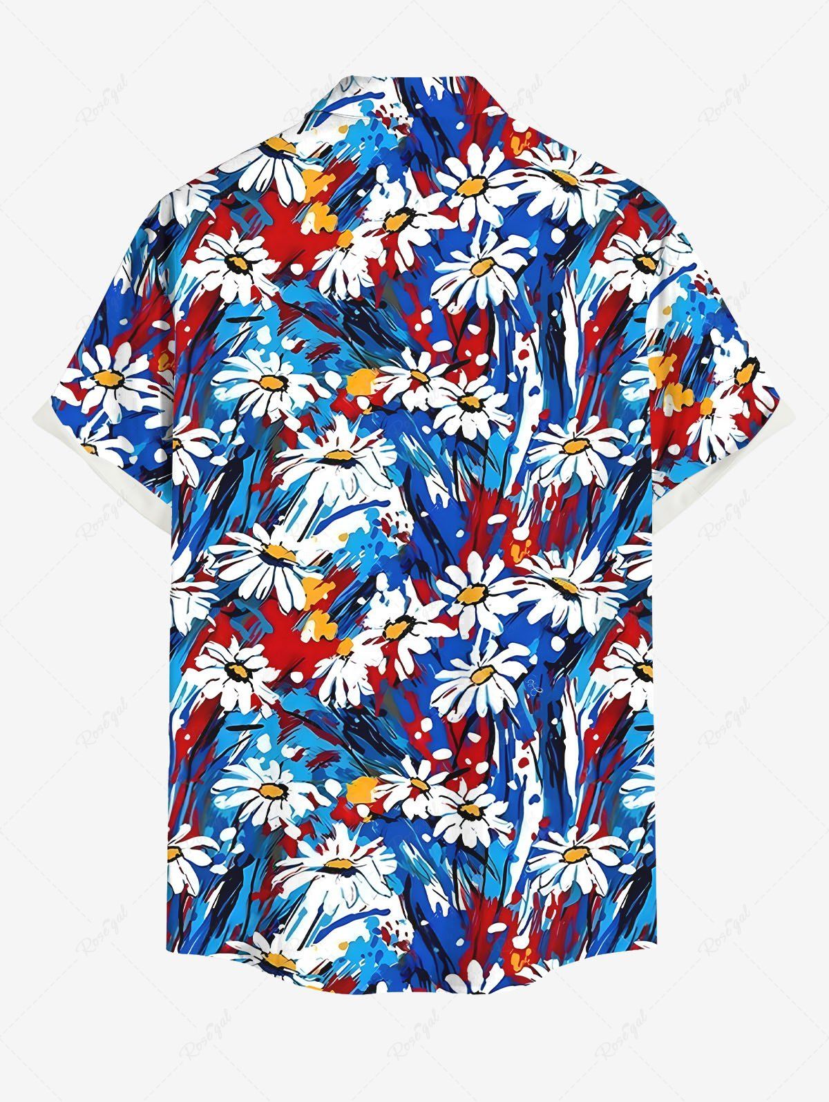 Oil Painting Daisy Flowers Print Hawaii Shirts Dog and Owner Matching Outfits
