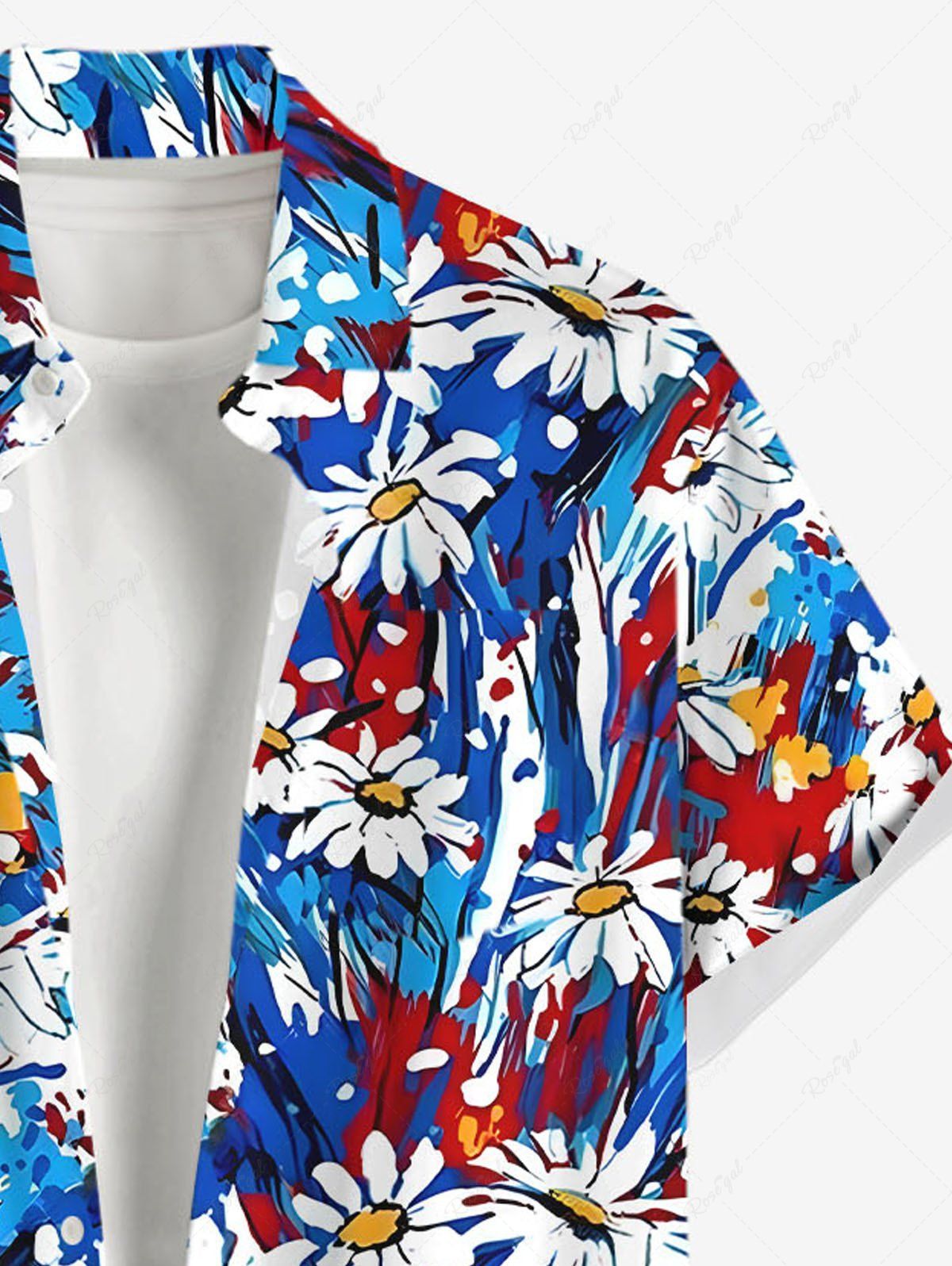 Oil Painting Daisy Flowers Print Hawaii Shirts Dog and Owner Matching Outfits
