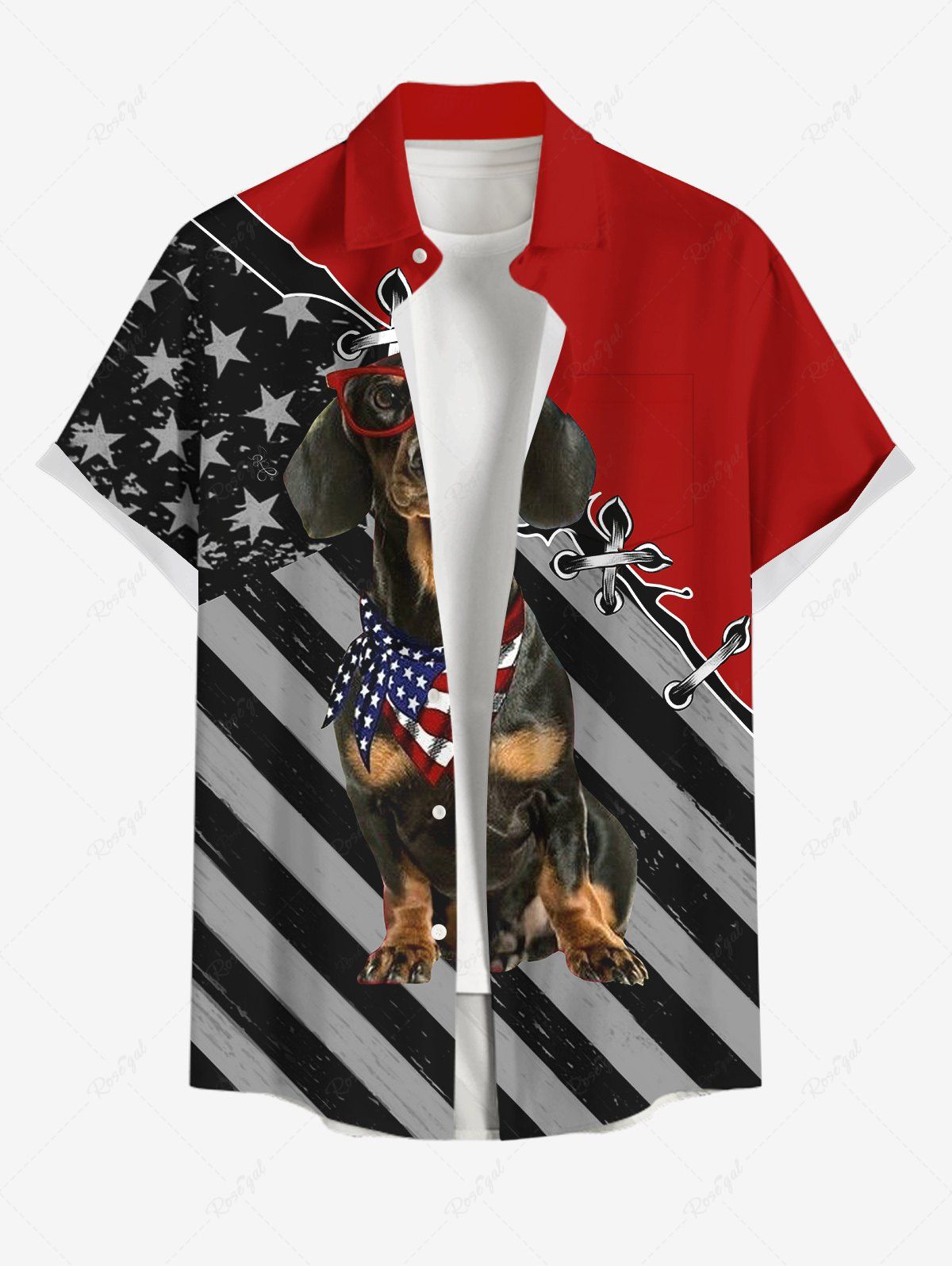 Patriotic American Flag Lace Up Printed Shirt Tank Top Dog And Owner Matching Outfits