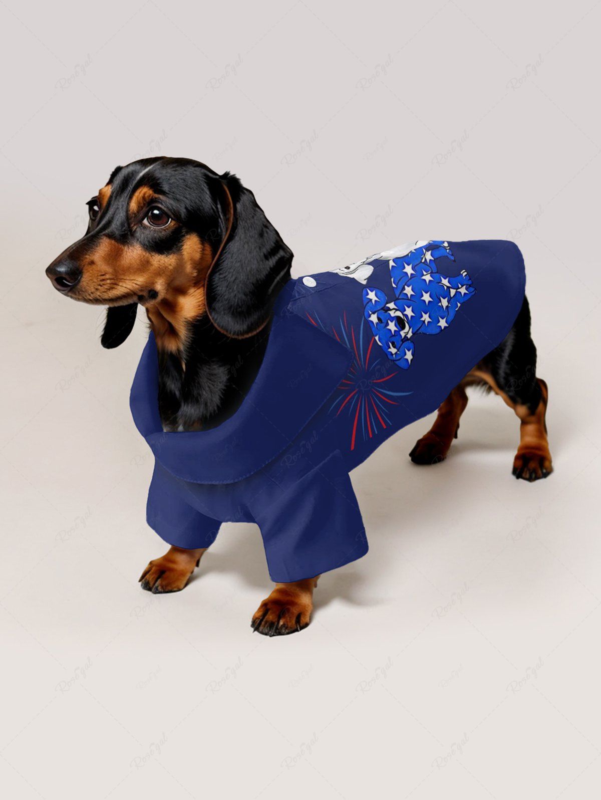 Patriotic American Flag Dog Fireworks Print Shirt Dog And Owner Matching Outfits