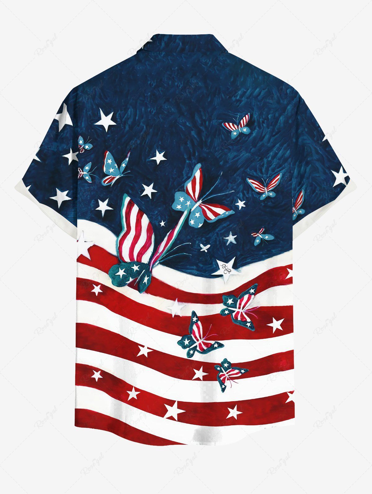 Patriotic American Flag Butterfly Print Tank Top and Shirts Dog and Owner Matching Outfits