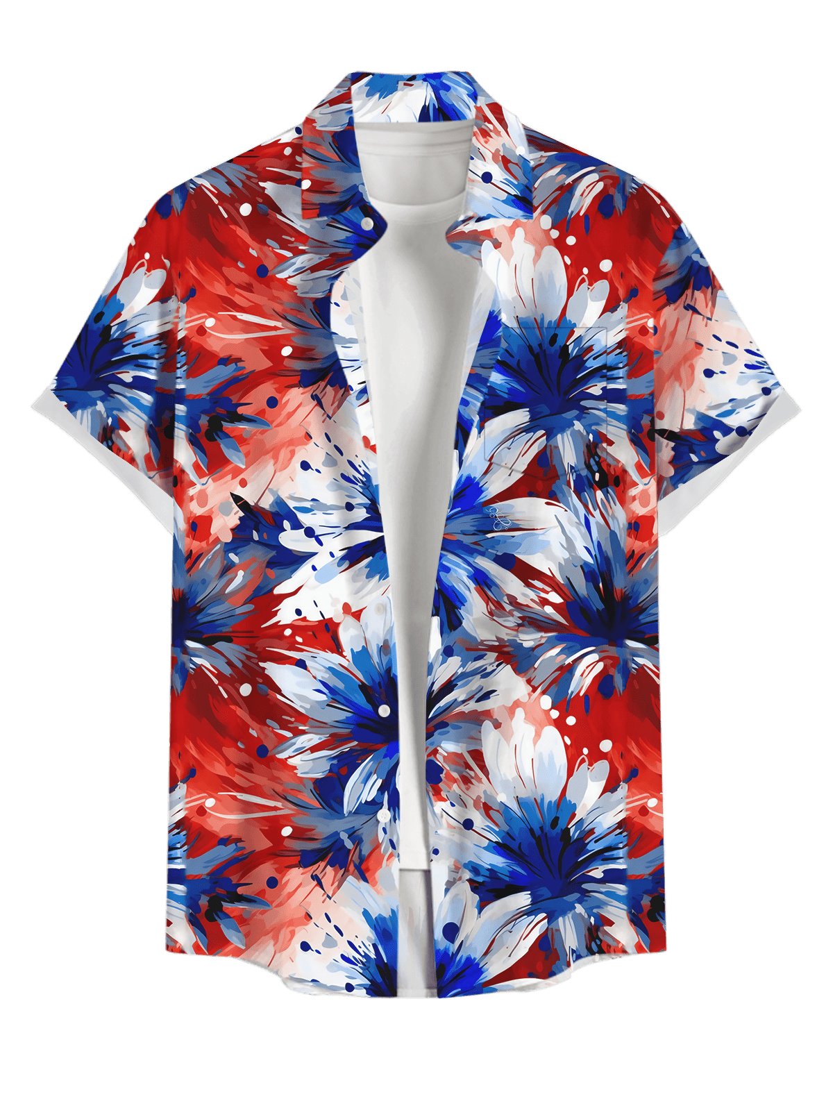 Daisy Flower Patriotic American Flag Colors Oil Painting Print Tank Top and Shirt Dog and Owner Matching Outfits