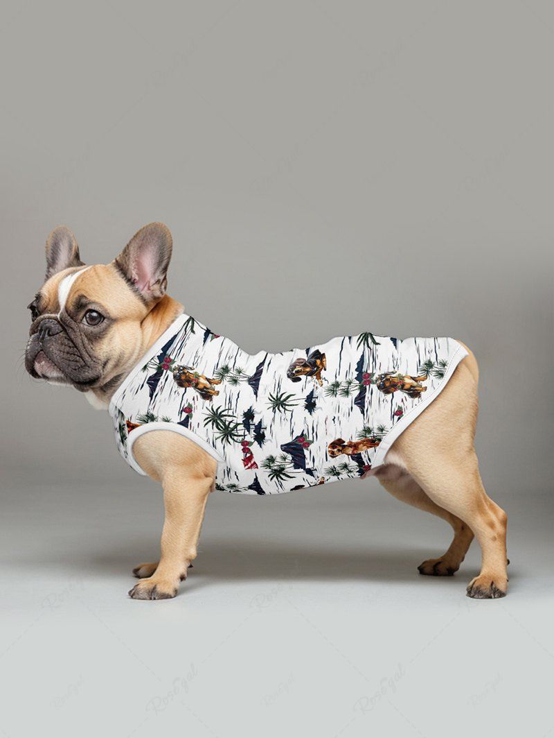 Pet's Coconut Tree Dogs Printed Hawaii Tank Top