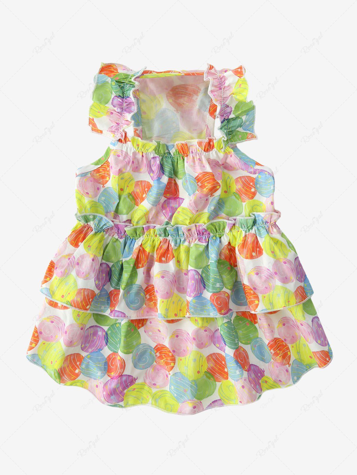 Pet's Colorful Balloon Print Ruffles Dress