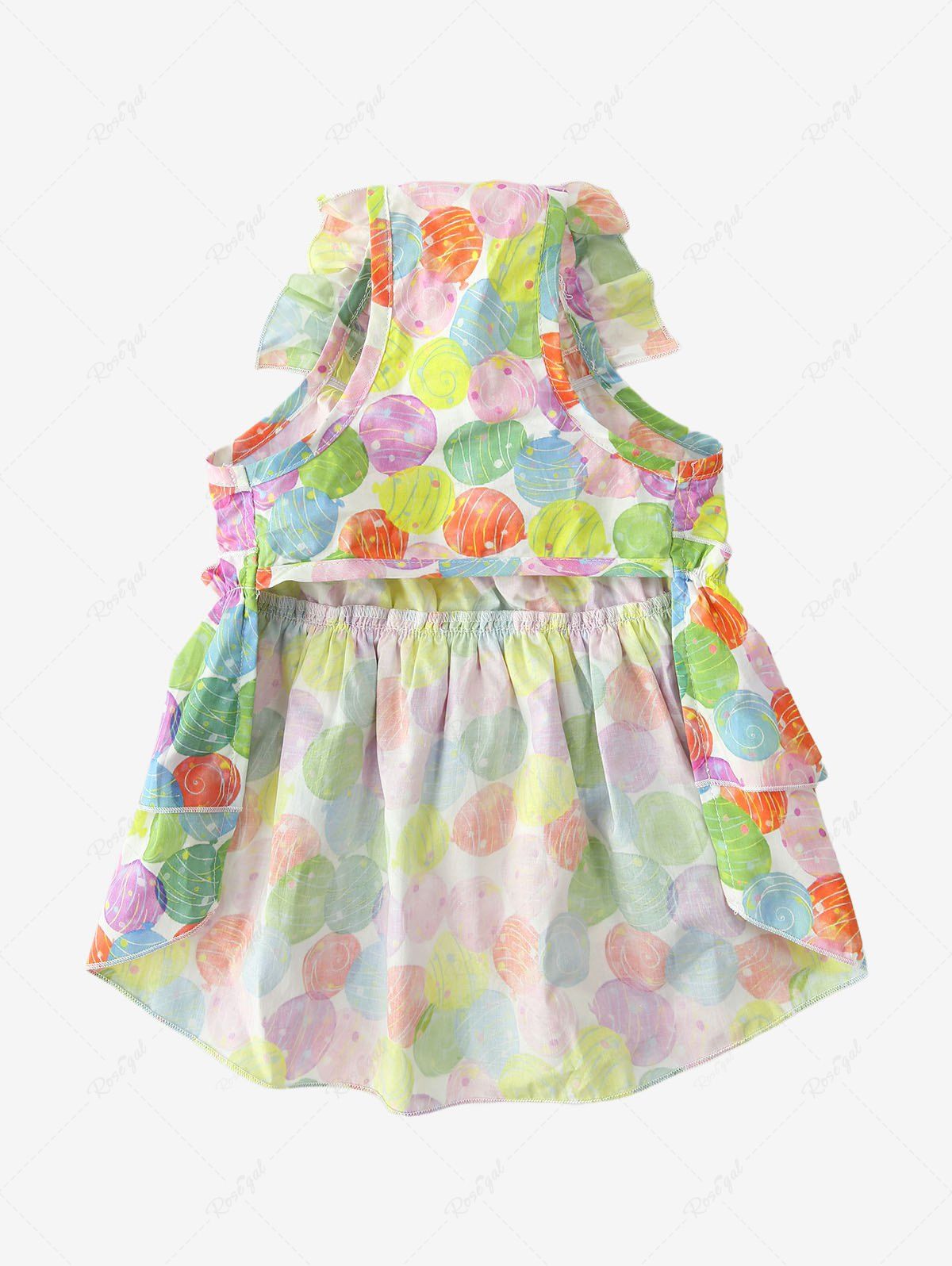 Pet's Colorful Balloon Print Ruffles Dress